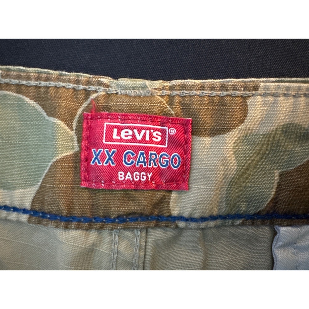 Levis XX Cargo Baggy Pants Mens 33x32 Frog Skin Camo Ripstop Cotton Utility New - Picture 4 of 16
